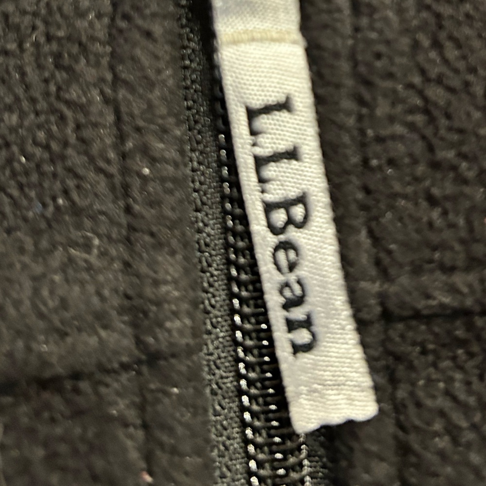 L.L. Bean Black Full-Zip Fleece Jacket with Red Trim - Picture 5 of 6